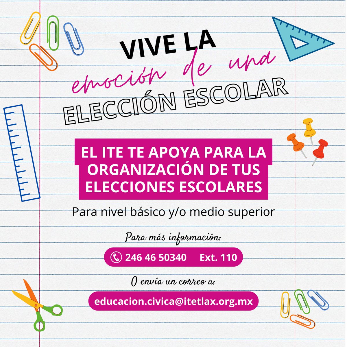🗳️ ¡Vive la democracia desde tu escuela!
Participa en una elección escolar y descubre cómo se construye la democracia desde temprana edad. ✨
#ElecciónEscolar #TuVotoTuElección🗳️