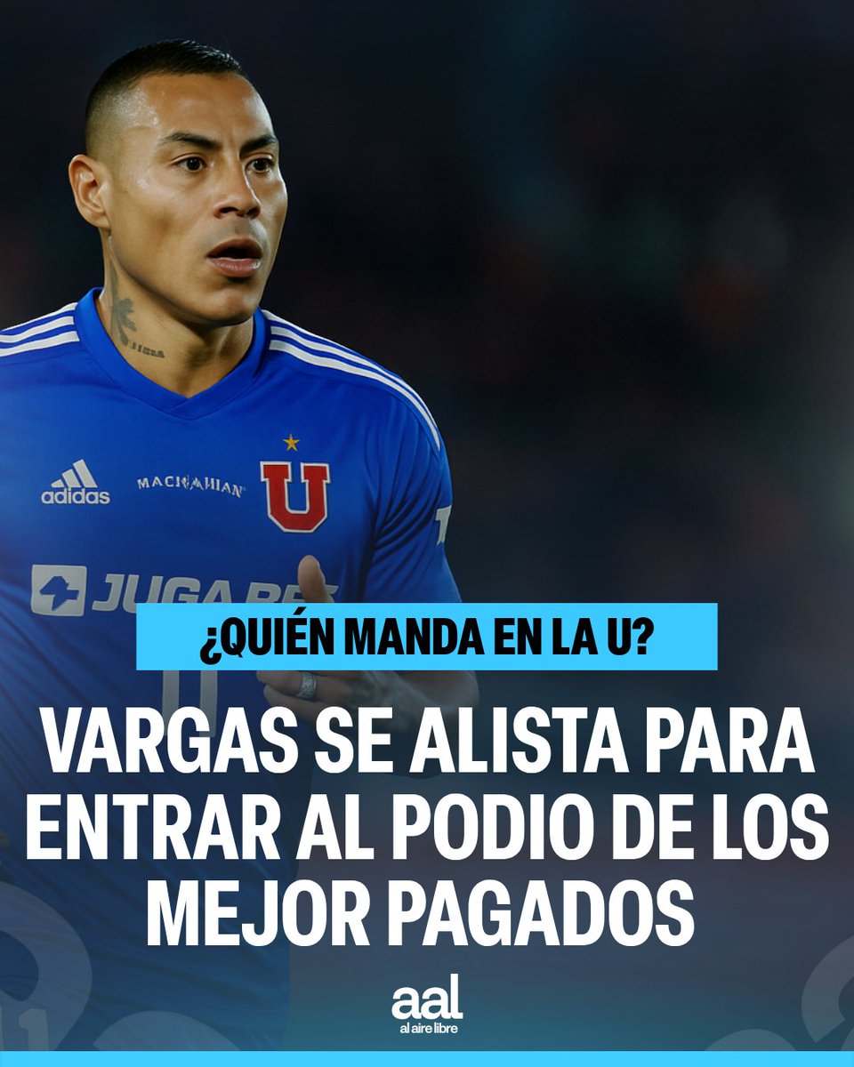 alairelibrecl's tweet photo. Eduardo Vargas se alista para entrar al podio de los mejor pagados del club 🔵💰
 
📲 Revisa cuánto ganan los cracks de la #UdeChile 👉 https://t.co/hfdCJOPpQO https://t.co/w6T74Uf0y6