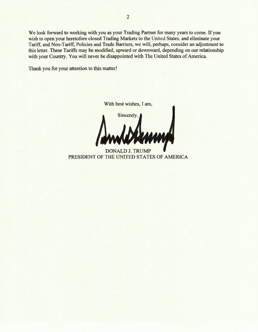 President Trump’s letter to the President of the Democratic Socialist Republic of Sri Lanka