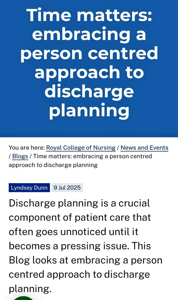 Lyndsey Dunn ( Also on Blue Sky) (@lyndseydunn7) on Twitter photo Had the privilege to present at last week's RCN Older People's Forum on the vital topic of hospital discharge. <a href="/RCNOPF/">RCN Older Peoples Forum</a> <a href="/theRCN/">The RCN</a> My blog emphasizes the significance of the Discharge Without Delay Collaborative and resonates with many experiences.
Check it out!๐๐ ๐๐๐ Had the privilege to present at last week's RCN Older People's Forum on the vital topic of hospital discharge. <a href="/RCNOPF/">RCN Older Peoples Forum</a> <a href="/theRCN/">The RCN</a> My blog emphasizes the significance of the Discharge Without Delay Collaborative and resonates with many experiences.
Check it out!๐๐ ๐๐๐