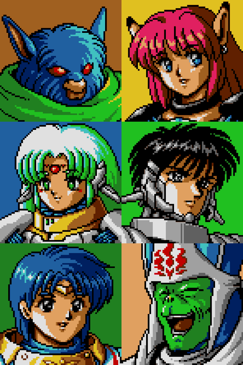 FantasyAnime's tweet image. Character portraits in Phantasy Star 4 (Genesis/Mega Drive)