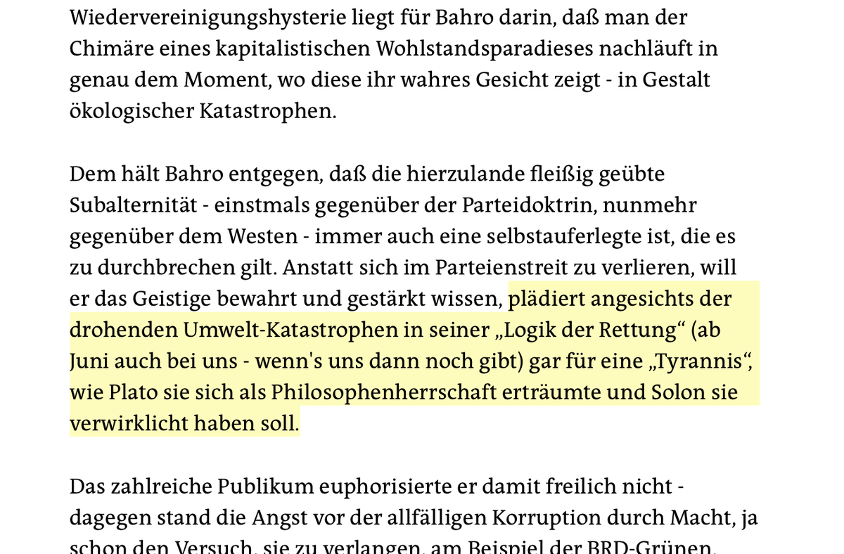 Pietkingkong's tweet photo. @JosefFLindner Genau das ist sie dann, die „#Tyrannis“, von der schon der frühe Ökofaschist derGrünen, #RudolfBahro (aka „Grüner Adolf“), in seiner ökofaschistischen Programmschrift „Logik der Rettung“ träumte.
https://t.co/lXLUCPf1uP
Mehr zum „Grünen Adolf“ #Bahro:
https://t.co/Quv7VROkxH https://t.co/SKfixLCM2b