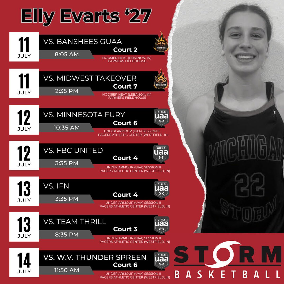 Elly Evarts (@ellyevarts_22) on Twitter photo My upcoming schedule for this week! Can’t wait to get back out there with the team!
<a href="/stormAAU/">Michigan Storm Elite</a>
<a href="/CoachWal86/">Olaseni (Shane) Lawal</a> My upcoming schedule for this week! Can’t wait to get back out there with the team!
<a href="/stormAAU/">Michigan Storm Elite</a>
<a href="/CoachWal86/">Olaseni (Shane) Lawal</a>