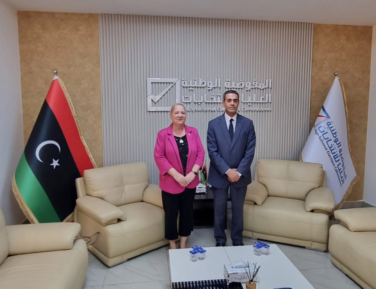Canada in Libya (@canemblibya) on Twitter photo Substantive conversation today between Canadian Ambassador, H.E Isabelle Savard, and <a href="/LYHnec/">المفوضية الوطنية العليا للانتخابات (HNEC)</a> Chair Dr. Emad el Sayeh. Discussion on electoral developments in Libya and Canada's support for a transparent democratic process and inclusive civic engagement. 🇨🇦🇱🇾 Substantive conversation today between Canadian Ambassador, H.E Isabelle Savard, and <a href="/LYHnec/">المفوضية الوطنية العليا للانتخابات (HNEC)</a> Chair Dr. Emad el Sayeh. Discussion on electoral developments in Libya and Canada's support for a transparent democratic process and inclusive civic engagement. 🇨🇦🇱🇾