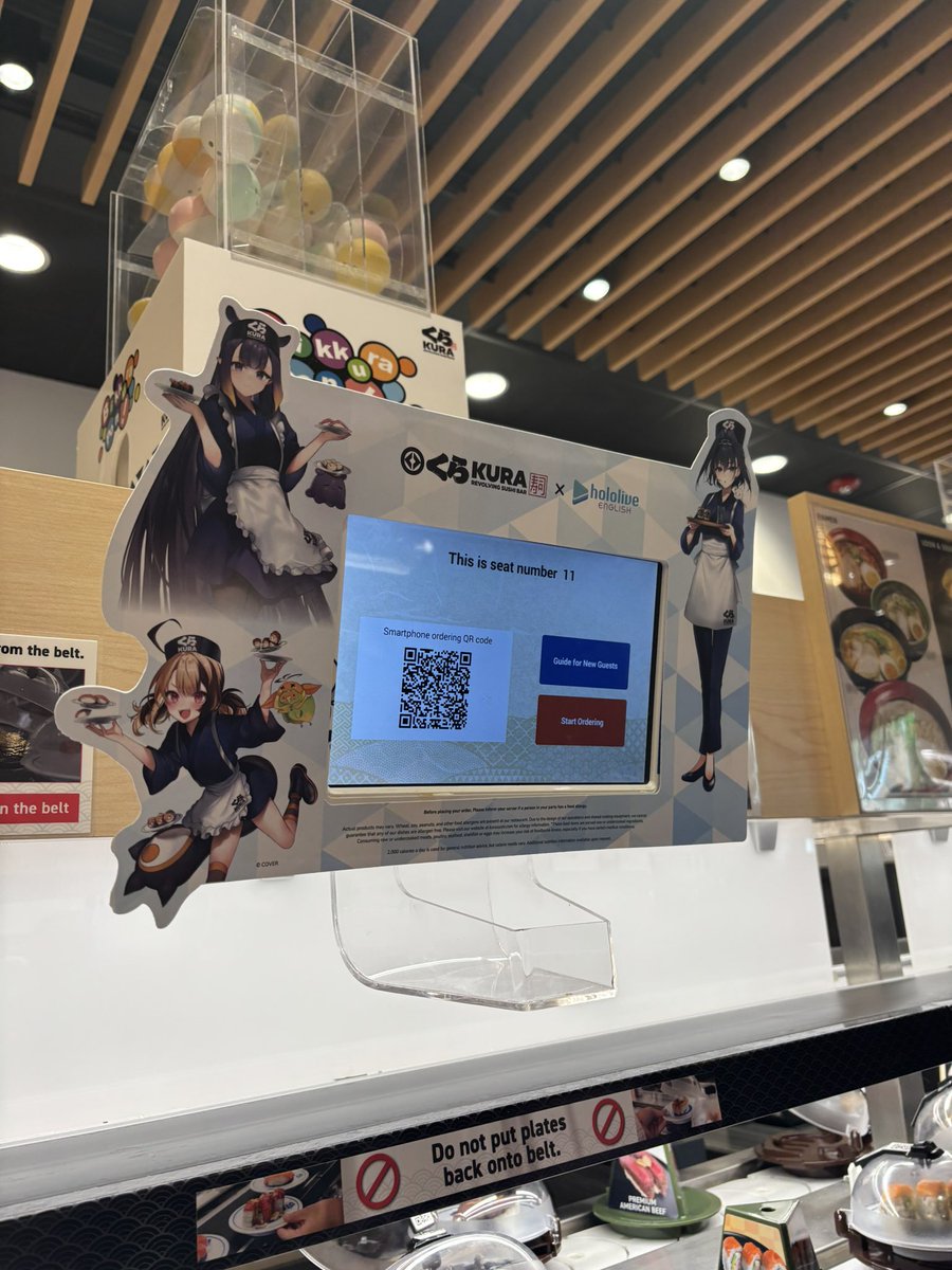 applepues's tweet photo. sadly they sold out of the cup...im so sad but i still had a great time  🥹
--
#HololiveEN #kurasushi https://t.co/Y6SH2sc4St