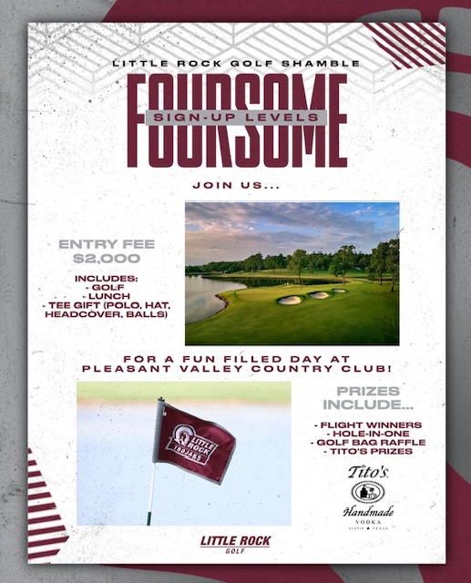 Little Rock Trojans (@lrtrojans) on Twitter photo 🗓️ SAVE THE DATE! The 11th Annual Little Rock Golf Shamble honoring former men's assistant, Bucky Magness will be on Monday, August 18th at Pleasant Valley CC. Spots are filling up fast! E-mail Coach Eoff at ateoff@ualr.edu or Coach Birch at jlwylie@ualr.edu for more info. 🗓️ SAVE THE DATE! The 11th Annual Little Rock Golf Shamble honoring former men's assistant, Bucky Magness will be on Monday, August 18th at Pleasant Valley CC. Spots are filling up fast! E-mail Coach Eoff at ateoff@ualr.edu or Coach Birch at jlwylie@ualr.edu for more info.