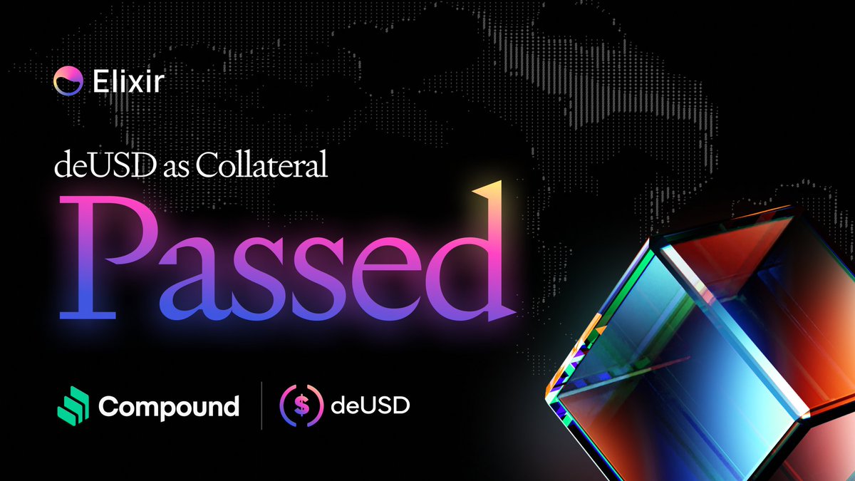 elixir's tweet image. The proposal to add deUSD and sdeUSD to @compoundfinance has passed
sdeUSD will be the first yield bearing stable on Compound