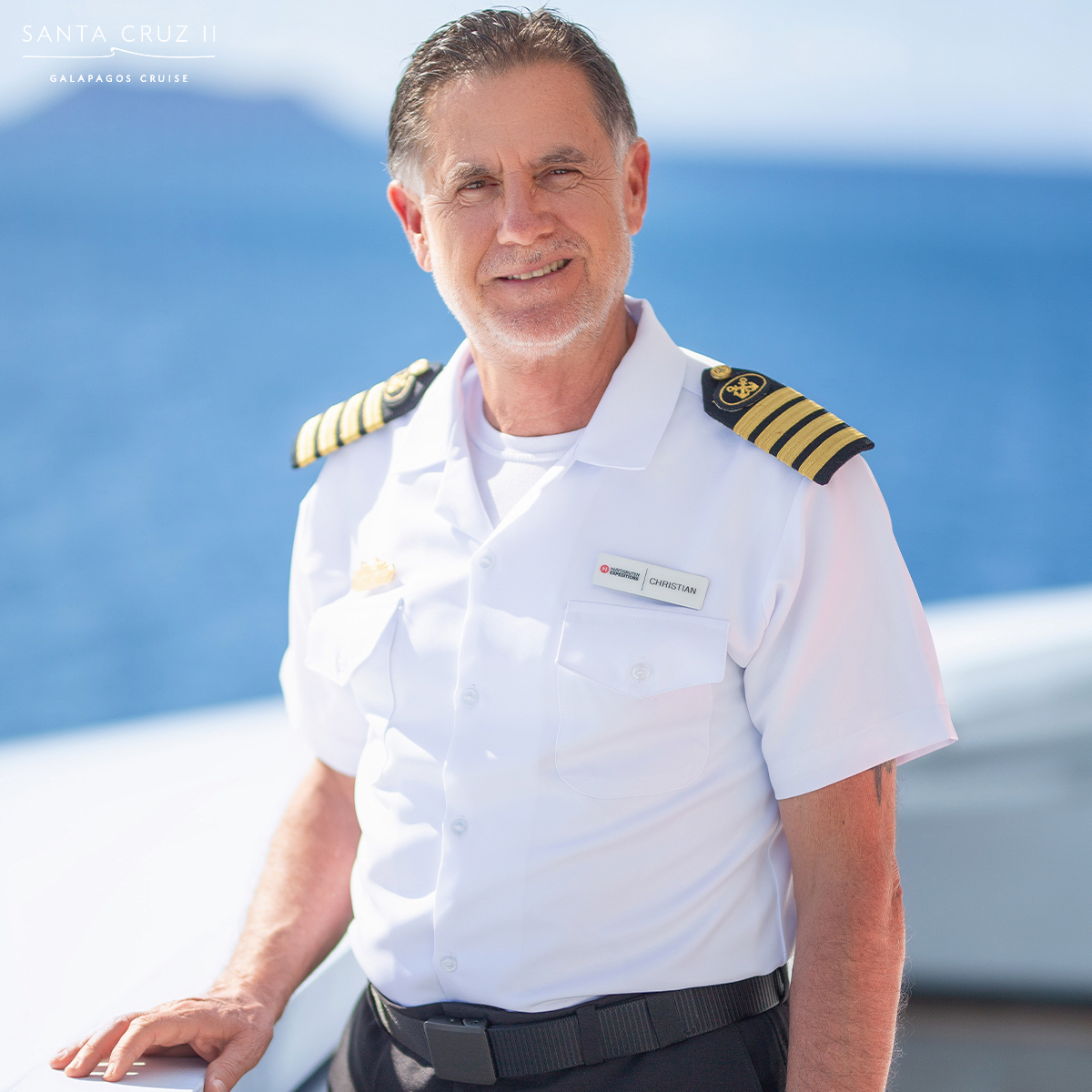 #ThePeopleBehindTheMagic - 🚢 Cristhian Cuvi / Captain⚓ 
The Santa Cruz II represents efficiency, quality, and warmth. Leading this team of outstanding professionals—many of them young—fills me with pride and joy.

#ThePeopleBehindTheMagic #YourJourneyInspiresUs #galapagos