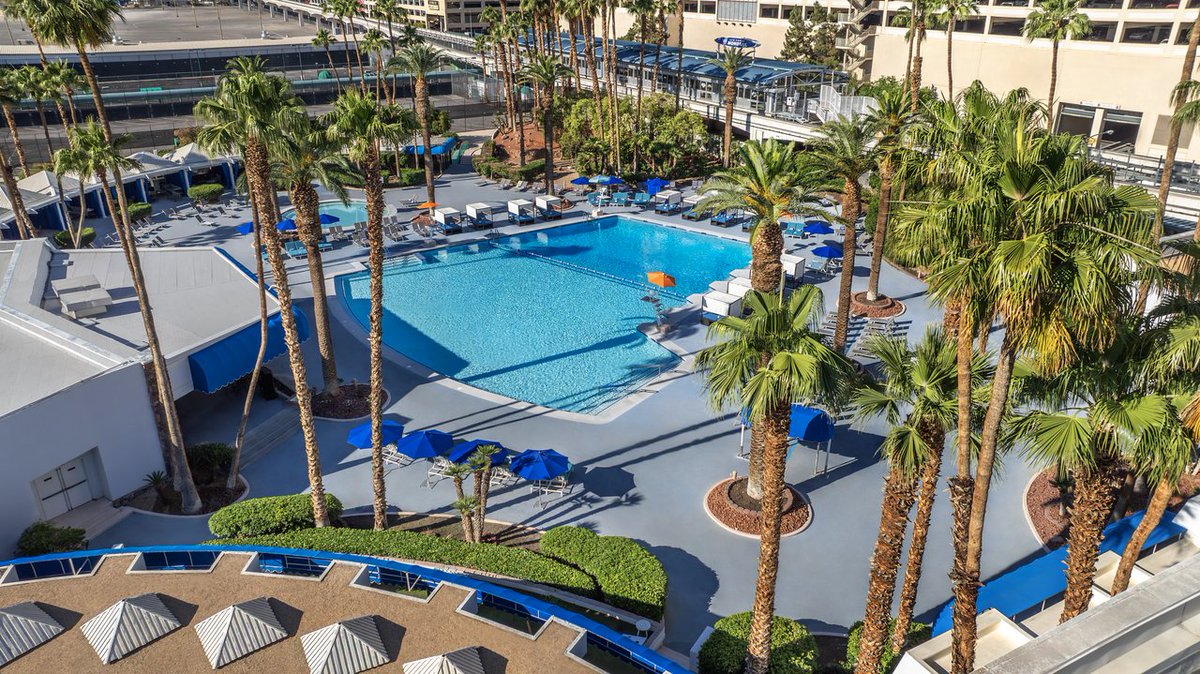 Blue Vegas skies above your #CaesarsSummer vibes at Blu Pool 💦 ☀️ 😎