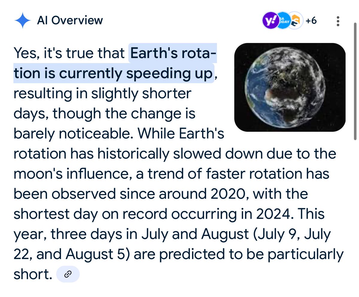 YumetAlan's tweet image. Since 2020 the world’s rotation has sped up- making some of the shortest days recorded in history! Today is one of those days. So if it feels like the day is flying by, that’s because it is! 

#worldnews #earth #wheredidtimego #earthspinning