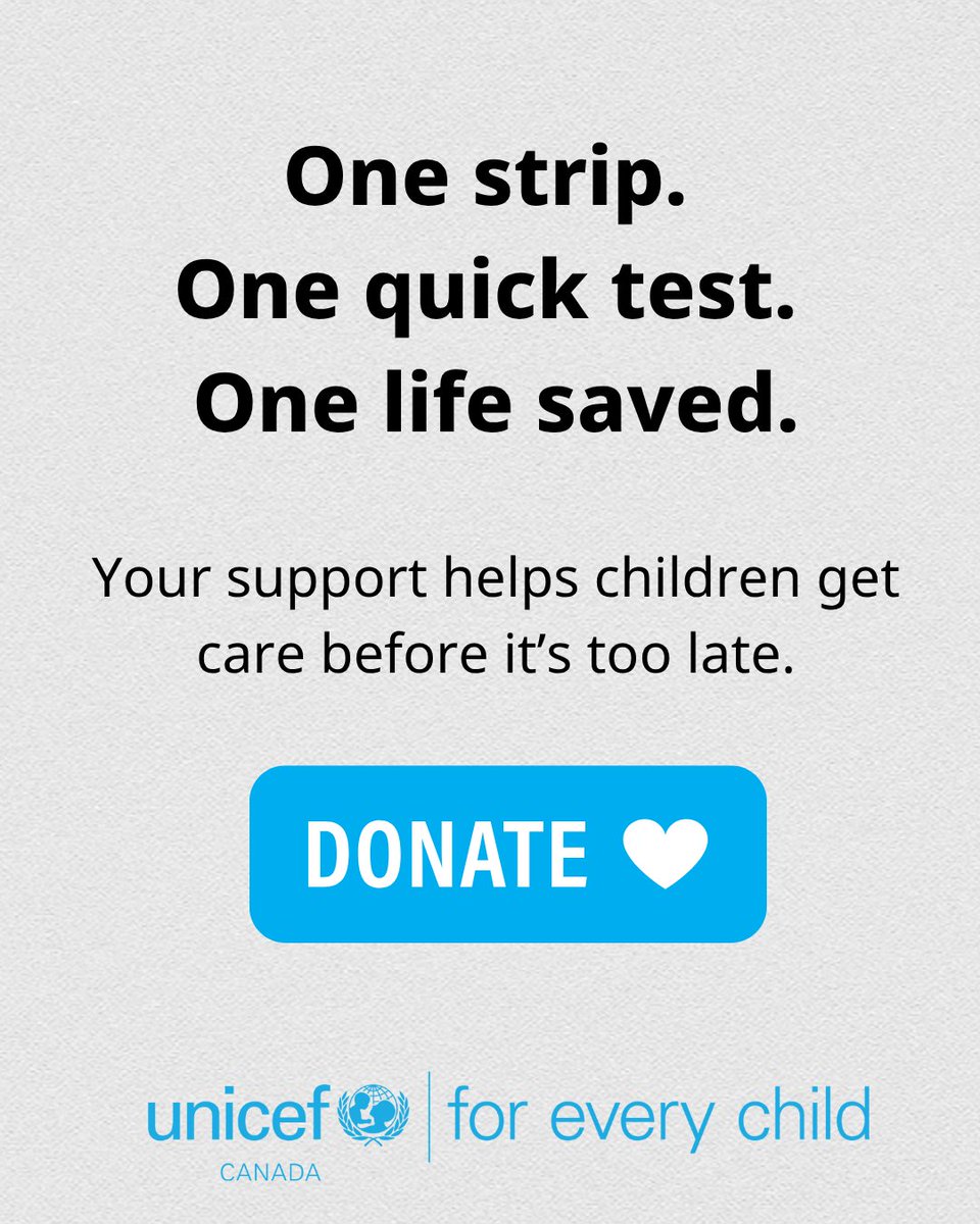 UNICEFCanada's tweet image. One small band is saving children’s lives every day.
Thanks to supporters like you, 109.3 million children were screened in 2024, many in emergencies where every second counts.
💙 Be part of this life-saving work: ow.ly/Tfyq50Wn89Z