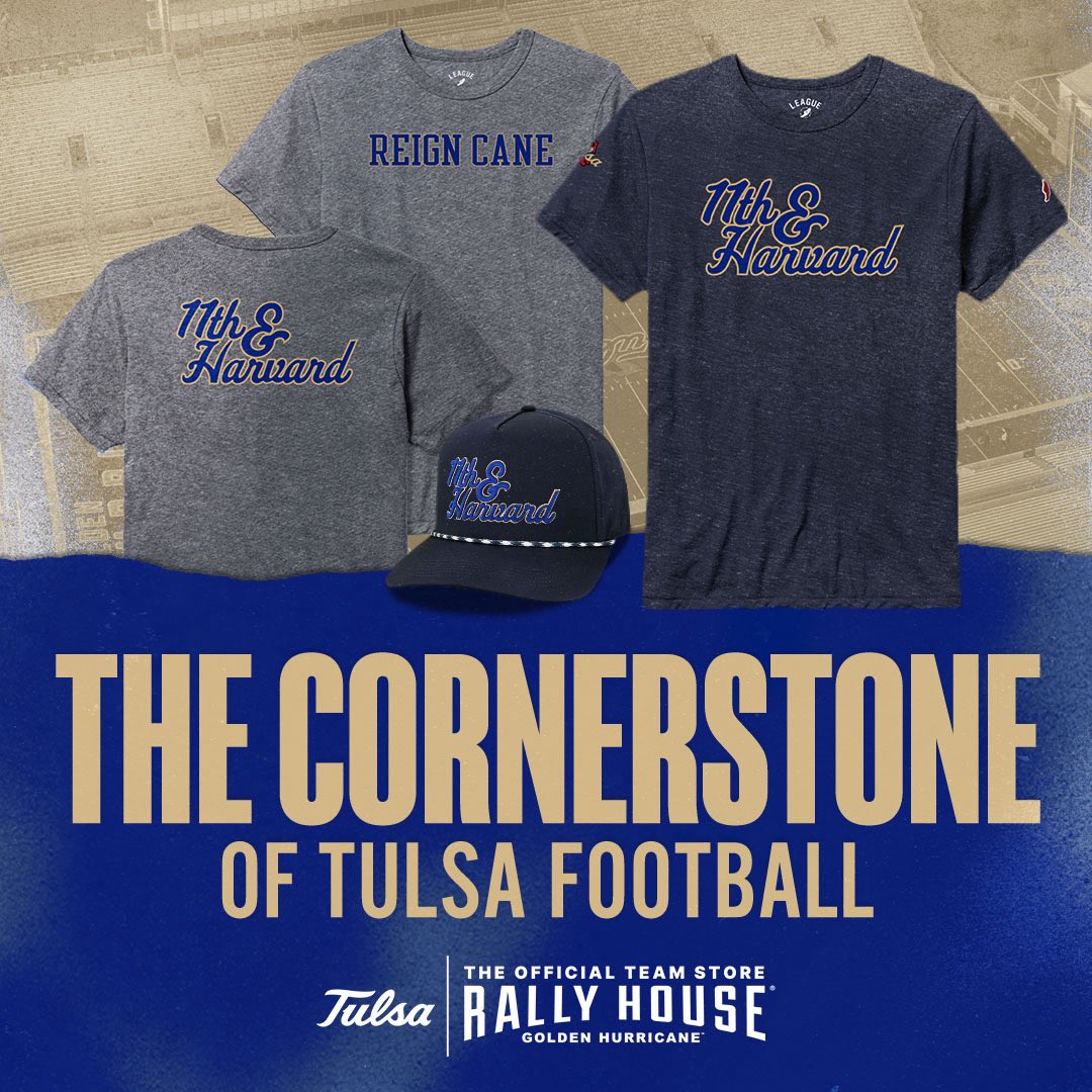 TulsaHurricane's tweet image. Reppin’ the home base all year long.📍
Get your 11th & Harvard gear with the link below before the season gets underway!
🔗: rallyhouse.com/search?results…
#ReignCane