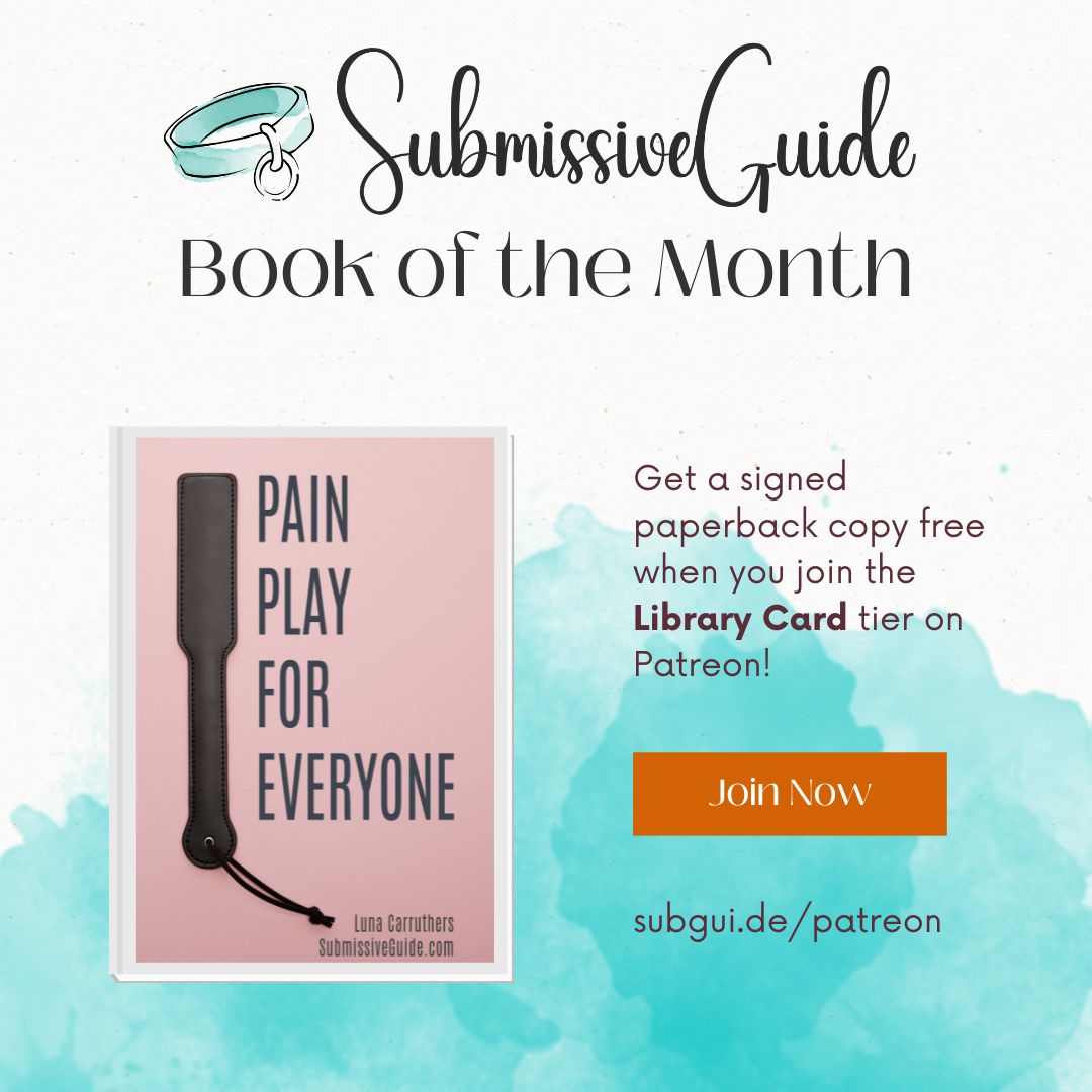 subguide's tweet photo. ๐ A step-by-step guide to a new pain processing technique that will work for you. Sign up for our Library Card tier and receive "Pain Play for Everyone" as a thank you. Let's learn and grow together! https://t.co/0gPTCbRSN7 #BDSM #BookClub #KinkEducators https://t.co/tbWyfGLEth