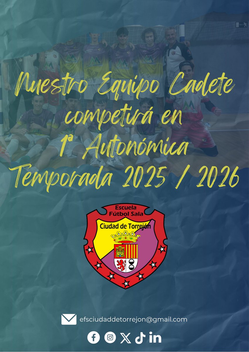 Nuestro equipo Cadete competirá la próxima temporada 2025/2026 en la máxima categoría 1a Autonómica