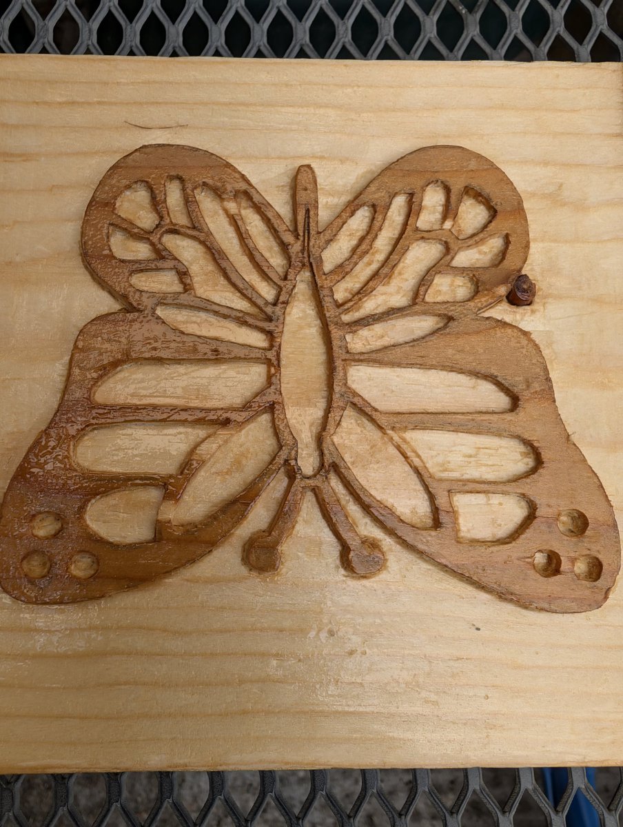 Before and after varnishing. What you think? #woodcraft #butterfly