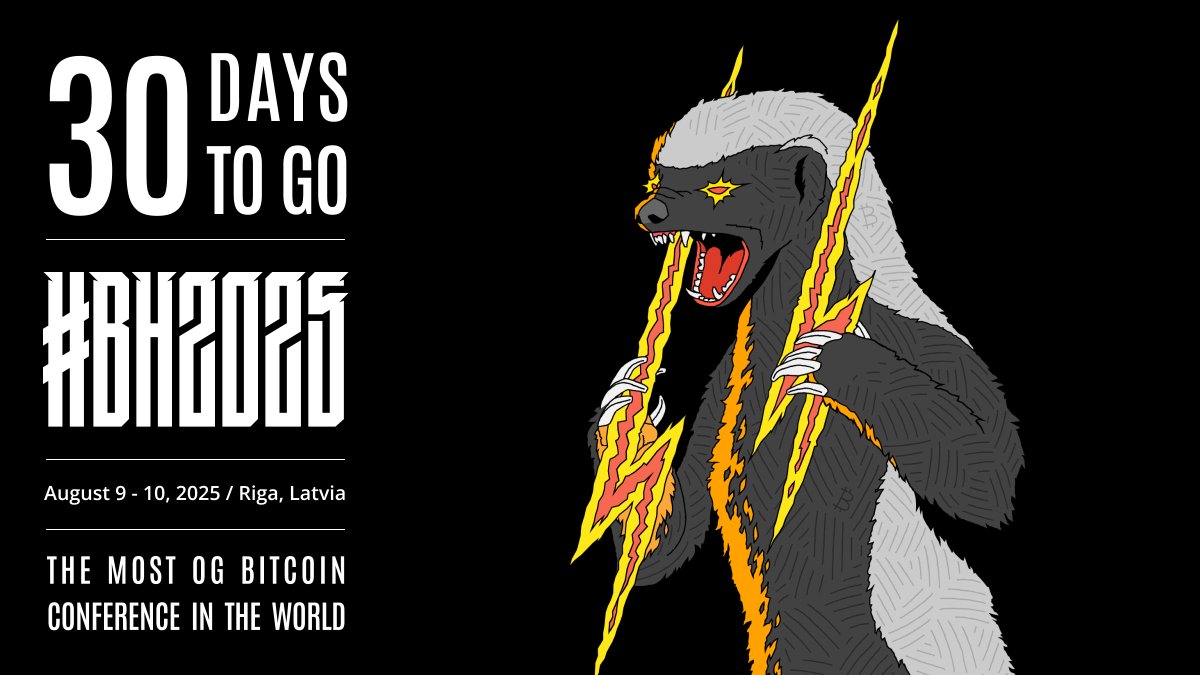 30 days to go. 🧨
Baltic Honeybadger isn’t just a conference - it’s where #Bitcoin signal goes thermonuclear.
Builders. Maxis. Cypherpunks.
Not talkers - builders of Bitcoin.
Check the full list of #BH2025 legends:
👉 baltichoneybadger.com/speakers
#BH2025