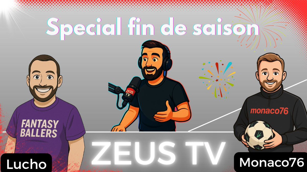 🎙 Ce vendredi à 19h sur Twitch, on termine la saison Sorare en beauté 🔥

📺 Live spécial sur la Zeus TV avec <a href="/Monaco76_Yt/">Monaco76 🇲🇨 ~ Corentin</a> &amp; <a href="/NLN2607/">Lucho NLN</a> !

Au programme :
🆕 Les projets à venir sur la chaîne
📊 Retour sur l'année Sorare
🔄 Comment nos invités abordent Sorare 26
🎯 Un Grand Quizz !