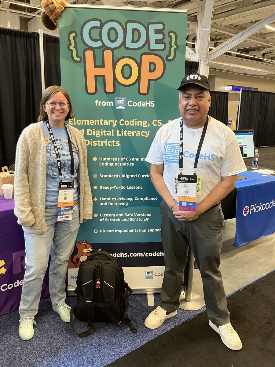 javierfaguilar's tweet photo. BIG Thank you @CodeHS @gotynker for the information about the curriculum resources for ALL grade levels at @csteachersorg #CSTA2025 #CSTA2025Rocks #CSForAll #coding #debugging #computationalthinking #problemsolving #equity #diversity #inclusion #confidence #AFEteacher #codeisfun https://t.co/Ds09OaxKvP