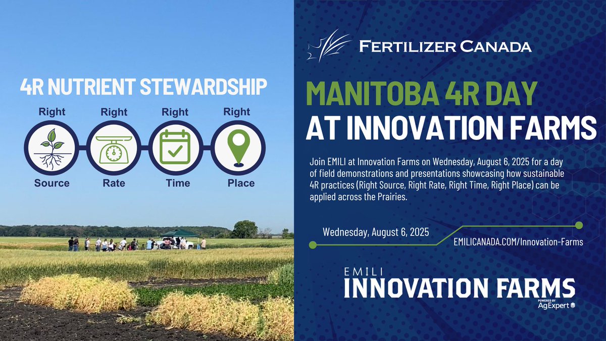EMILICanada's tweet photo. @MBGovAg Mitch will be back for 4R Day this year, joined by Mylen Dunbar from @NextGenDrainage  an Rick Rutherford from @RutherfordFarms to discuss tile drainage and its impact on fertilizer.

For more on our 4R Day sessions or to register, visit https://t.co/V5sbfznix8 

🧵 3/4 https://t.co/hu22rChpkI
