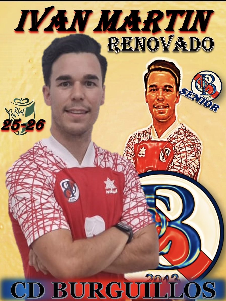 🔊Ivan Martín renueva con el CD Burguillos una temporada más. 

Ivan sigue apostando por el CD Burguillos  por su casa.

Un año mas disfrutando de nuestro capitán, calidad futbolística y humana esta garantizada. 

Nos vemos en el campo Capi! ❤️💙 

#vamosmiburguillos🔴🔵