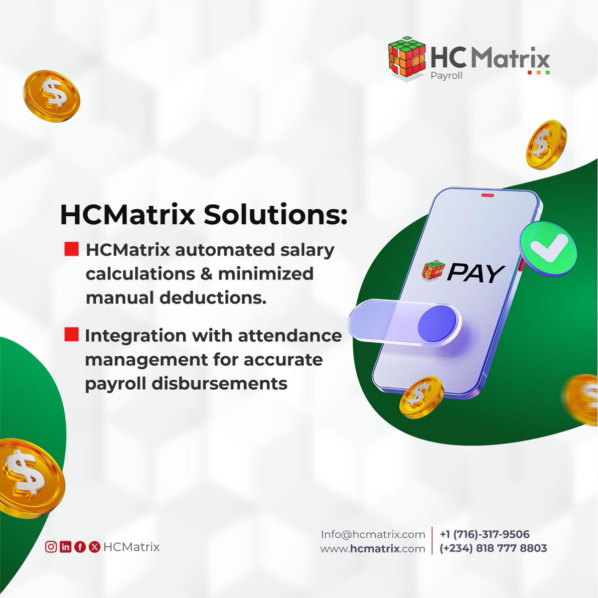 HCMatrix1's tweet image. 𝐒𝐧𝐚𝐩𝐧𝐞𝐭 𝐬𝐥𝐚𝐬𝐡𝐞𝐝 𝐩𝐚𝐲𝐫𝐨𝐥𝐥 𝐭𝐢𝐦𝐞 𝐛𝐲 𝟔𝟔.𝟔𝟕% 𝐰𝐢𝐭𝐡 𝐇𝐂𝐌𝐚𝐭𝐫𝐢𝐱!

✅ No more manual deductions
✅ Auto salary generation
✅ Faster, smarter payroll
Want results like this? Let’s talk. 💼

#HCMatrix #PayrollMadeEasy #HRGoals #SnapnetSuccess