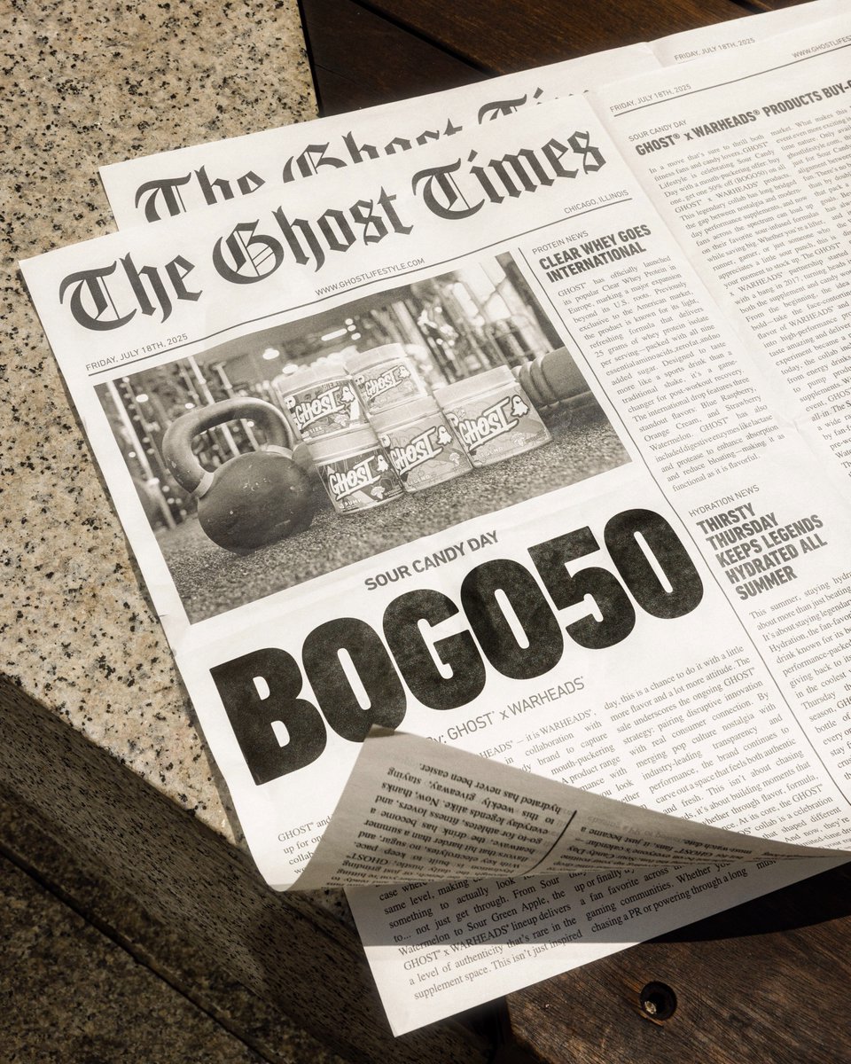 GhostLifestyle's tweet photo. Extra, extra, read all about it! 📰
All @warheads flavors are BOGO50 in honor of Sour Candy Day on Friday, July 18th at 12PM CT / 6PM BST / 12PM AEST. https://t.co/96mq3M00x3