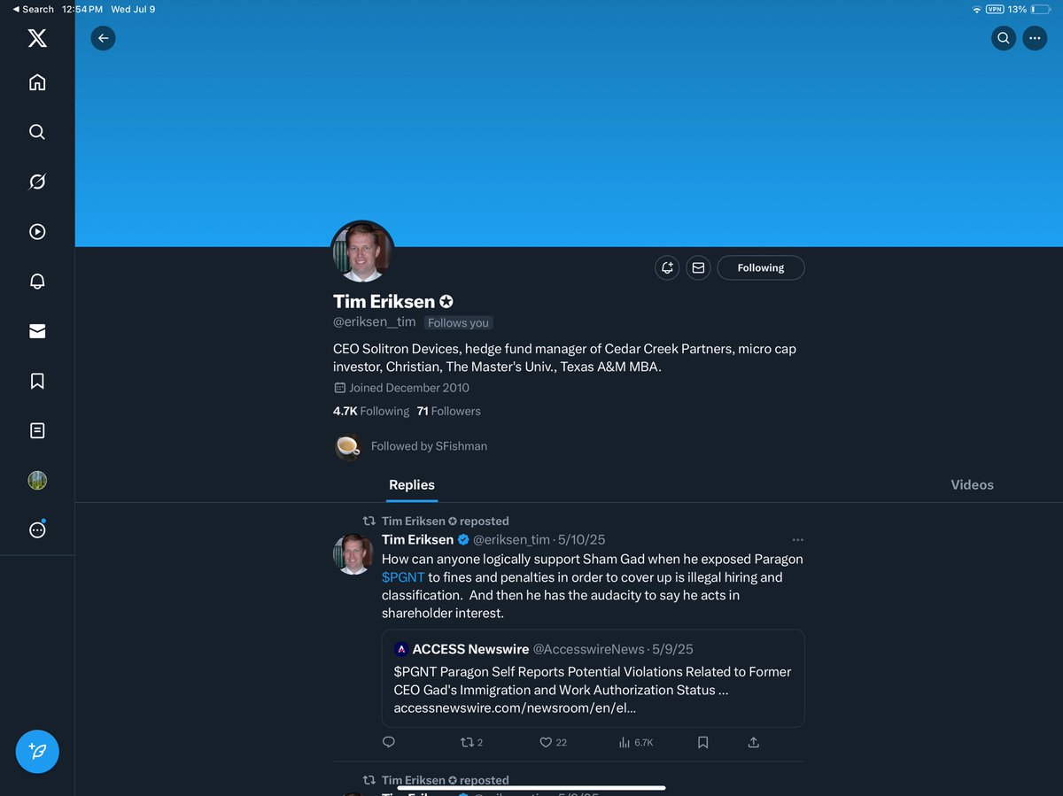 jTimmyP's tweet photo. @eriksen_tim Hey Tim - in case you aren’t aware of this account, a heads up that “you” contacted me to give me some tips on day trading crypto. I’ve reported the account, but you might want to as well. https://t.co/X47ACi4XRD
