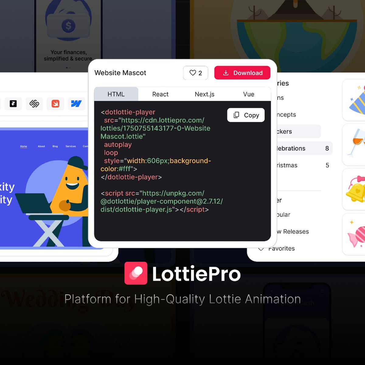 arqum333's tweet photo. We’ve been cooking something magical for designers &amp; devs ✨

Next week, we’re launching a new way to discover &amp; embed stunning Lottie animations.

Stay close 👀 https://t.co/b79GemRgOT