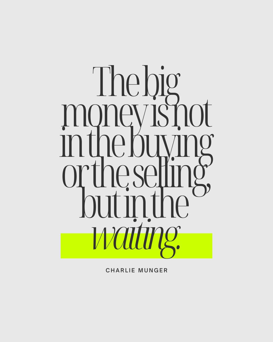 The big money isn't made in the buying or the selling.
It's made in the not-panicking-while-doing-nothing. #crypto #cryptocurrency #money #wealth #Bitcoin