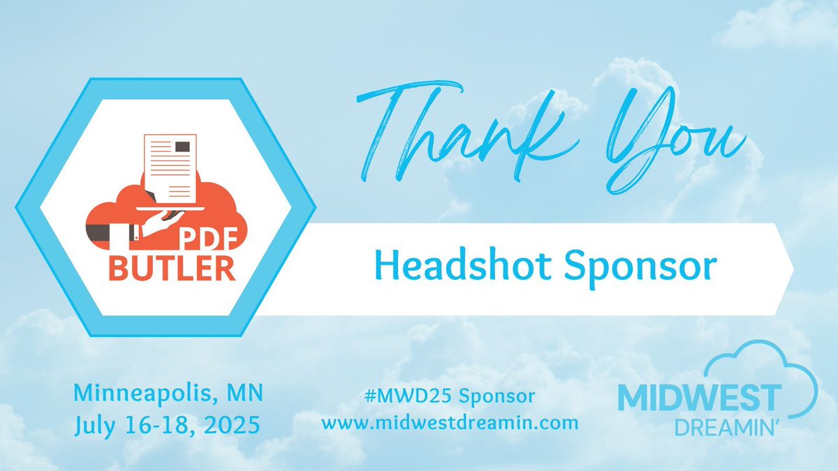 Midwest Dreamin' (@midwest_dreamin) on Twitter photo Need a new professional headshot? If you're coming to #MWD25 you'll be able to get one for FREE on Thursday, thanks to <a href="/pdfbutler/">PDF BUTLER | Salesforce Document Generation</a>! Need a new professional headshot? If you're coming to #MWD25 you'll be able to get one for FREE on Thursday, thanks to <a href="/pdfbutler/">PDF BUTLER | Salesforce Document Generation</a>!
