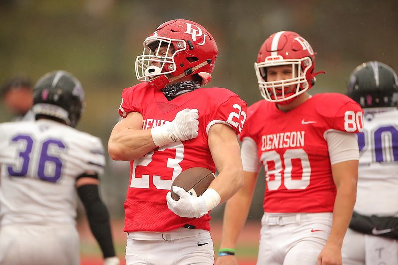 After a great conversation with <a href="/keye_38/">Coach Thompson</a> and <a href="/coachhatem/">Jack Hatem</a>, I’m blessed to have received an offer from Denison University! Go Big Red 🔴🔴!!!

<a href="/ViatorFball/">Saint Viator Football</a> <a href="/SunilSportsNews/">Sports News By Sunil Sunder Raj</a> <a href="/One11Recruiting/">One11 Recruiting</a> <a href="/Day1toD1/">Day1 to D1</a> <a href="/ContactsCollege/">CollegeRecruitingContacts</a> <a href="/EDGYTIM/">Timothy “EDGYTIM” OHalloran</a> <a href="/PrepRedzoneIL/">Prep Redzone Illinois</a> <a href="/DeepDishFB/">DEEP DISH FOOTBALL</a> <a href="/jakelemming/">Jake Lemming</a> <a href="/Scout_ScottC/">College Scout</a>