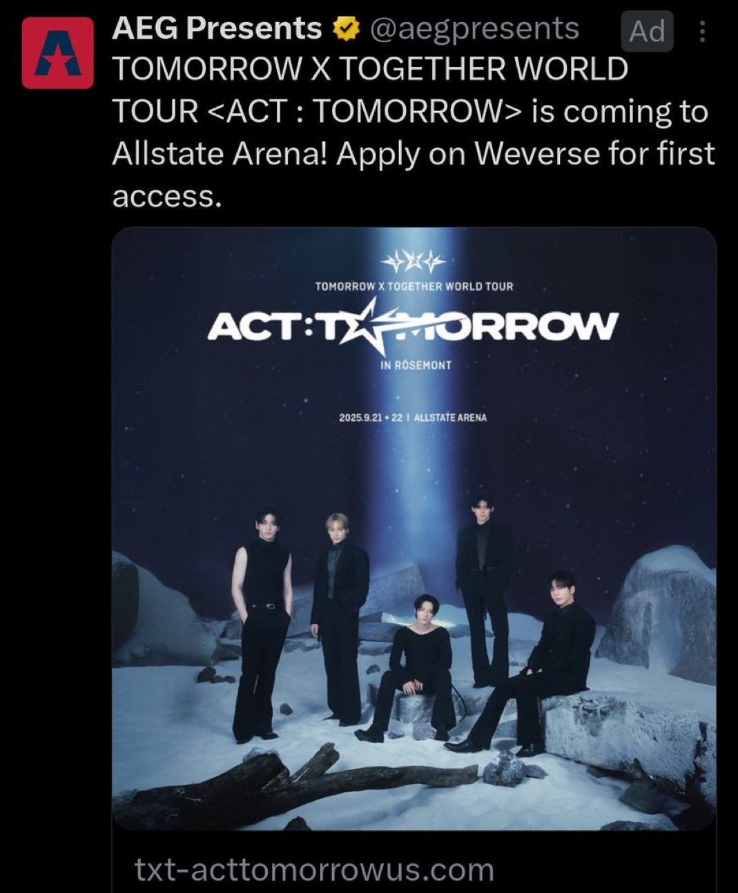 TOMORROW×TOGETHER/WORLD TOUR ACT:LOVE S… TOMORROW X TOGETHER's ACT : TOMORROW World Tour Date Kickoff