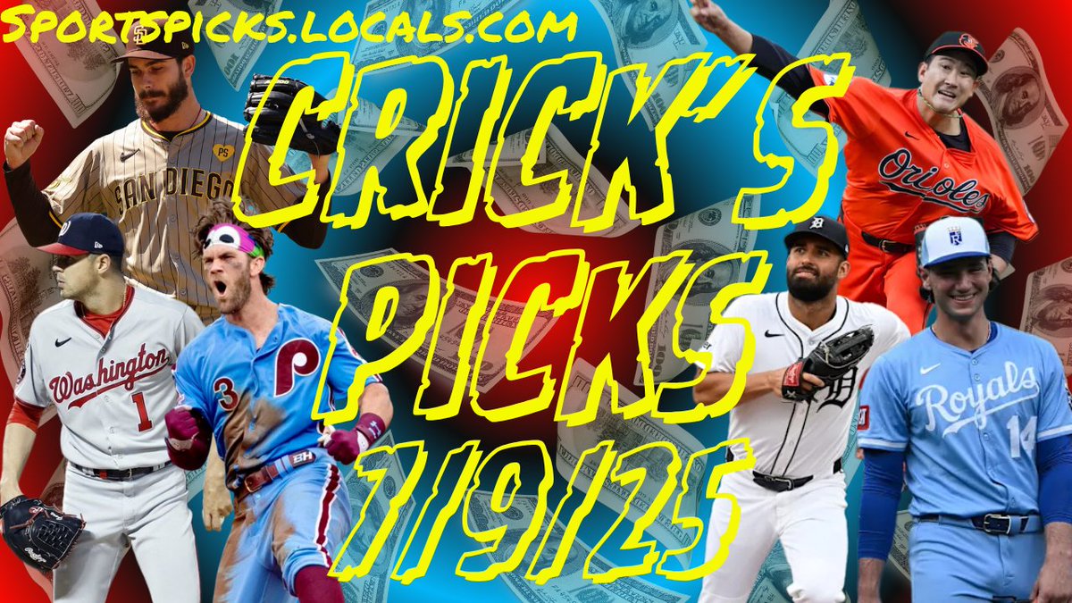 Crick's Picks: MLB - 7/9/25

Well Folks... Our Streak CAME TO AN END last night!! We were about DUE FOR A CLUNKER, after a few solid days in a row, and that's EXACTLY what we did!! We seemed to be "zigging" when were supposed to "zag" yesterday, and that's just the way the cookie