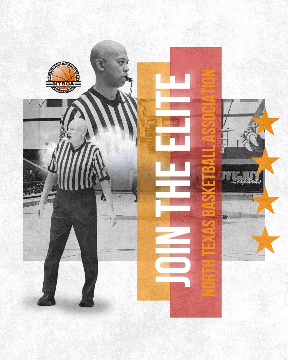 Join the elite. Feel the hype. Get in the game.🏀 This upcoming season’s about to be next level and NTBOA is calling all passionate officials! Join the team here: bit.ly/NTBOA-Become-a… #HighSchoolBasketball #DFWBasketball #BasketballOfficials