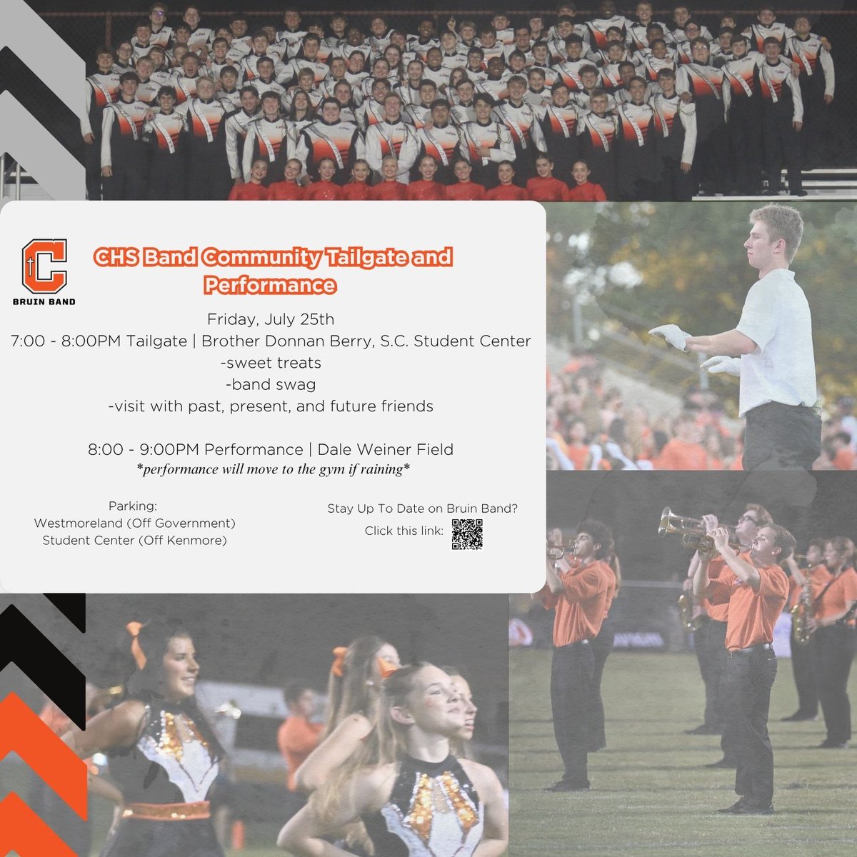CHS_BR's tweet photo. SAVE THE DATE! Friday, July 25th - come get some sweet treats, band swag, visit with friends, and watch the CHS Band performance! #CHS #CHSBR #CatholicHighSchool #CHSBand https://t.co/mBsoFdJOwW