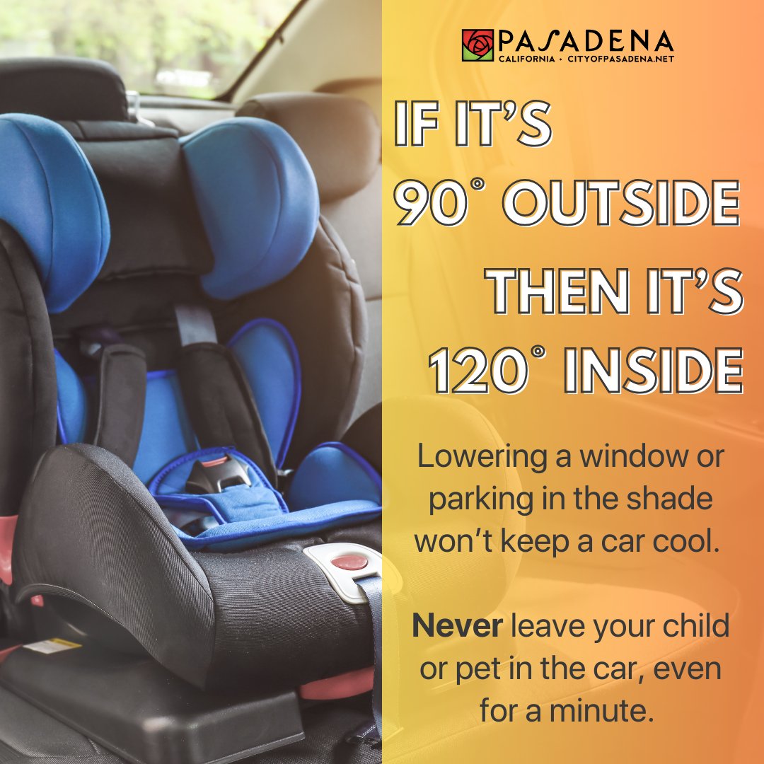 With temperatures exceeding 90 degrees these last few days, we want to remind you to NEVER leave a child or pet in the car. Even with a window lowered or parked in the shade, it's 20 degrees hotter inside the car than outside.