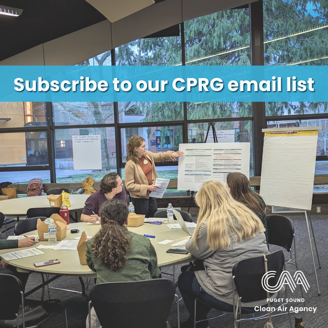 pscleanair's tweet image. Want to stay informed about our climate action work? Sign up for our Climate Pollution Reduction Grant (CPRG) email list to stay up to date. Look for the "Subscribe" button here: pscleanair.gov/CPRG