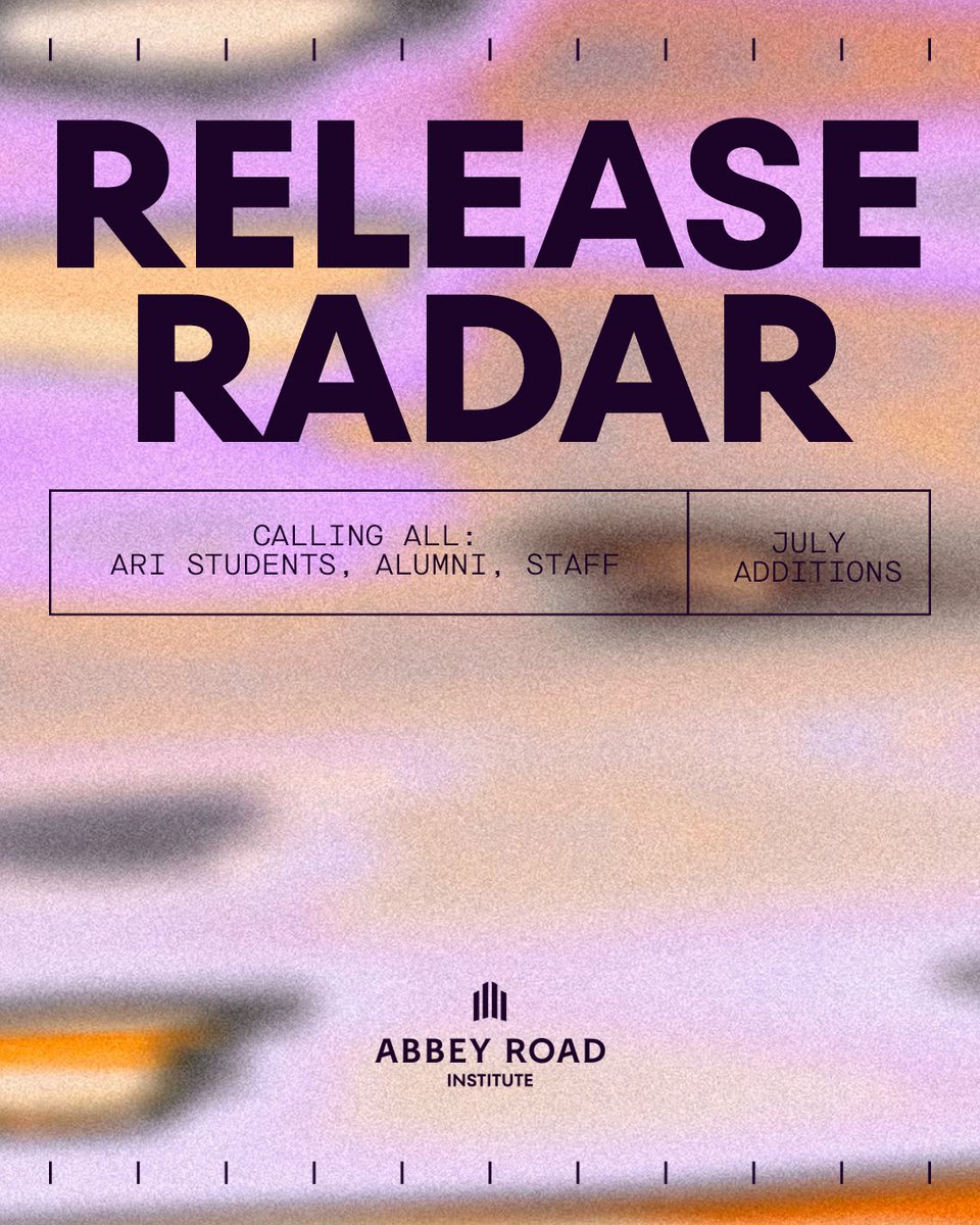 Release Radar Playlist 2025 ✨️⁠
⁠
July Additions 🧡⁠
⁠
Calling all Abbey Road Institute students and alumni! Fancy featuring in our Global Release Radar playlist? ⏯️⁠ ⁠
⁠
Get in touch!⁠
Our DM's are open 🔓⁠