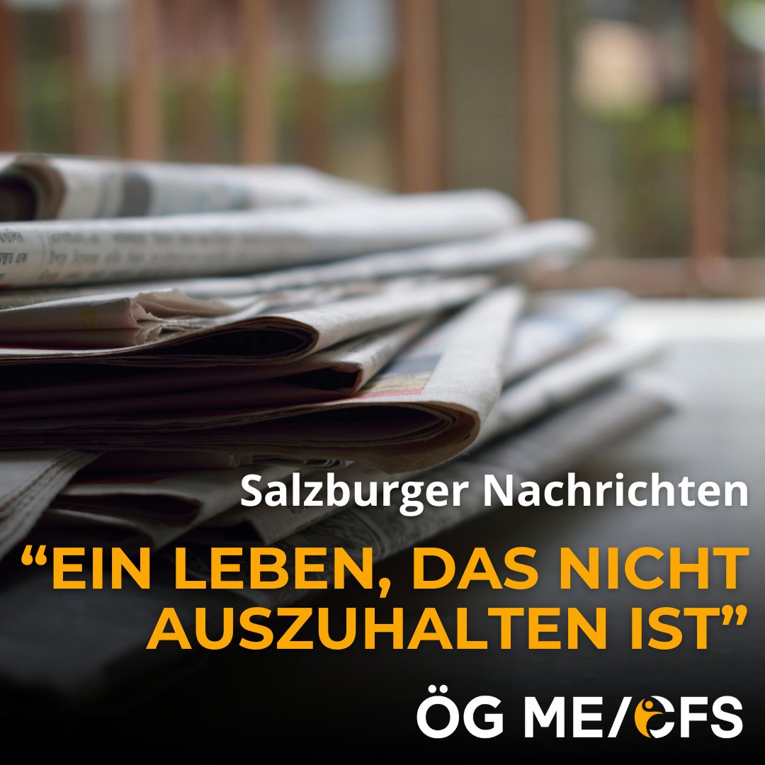Ö. Ges. für ME/CFS (@oeg_mecfs) on Twitter photo 📰 “Es ist ein Leben, das nicht auszuhalten ist” 📰
Martina Steinlechner berichtet in den <a href="/sn_aktuell/">SN aktuell</a> von ihrer Realität mit #MECFS und beschreibt diese als “ein Leben, das nicht auszuhalten ist”. Im Artikel werden Fakten zu ME/CFS durch Interviews mit Univ-Prof. DDr. Eva 📰 “Es ist ein Leben, das nicht auszuhalten ist” 📰
Martina Steinlechner berichtet in den <a href="/sn_aktuell/">SN aktuell</a> von ihrer Realität mit #MECFS und beschreibt diese als “ein Leben, das nicht auszuhalten ist”. Im Artikel werden Fakten zu ME/CFS durch Interviews mit Univ-Prof. DDr. Eva