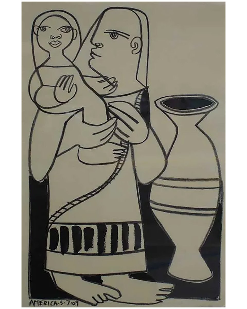 AMERICAMARTINN's tweet image. Fetching Water
Pencil and ink on paper
11-1/2” X 8” in.
(29.2 X 20.3 cm)
Artwork by America Martin
203 FINE ART
#americamartinstudio
#americamartin
#fetching #water #pot #child #drawing #art