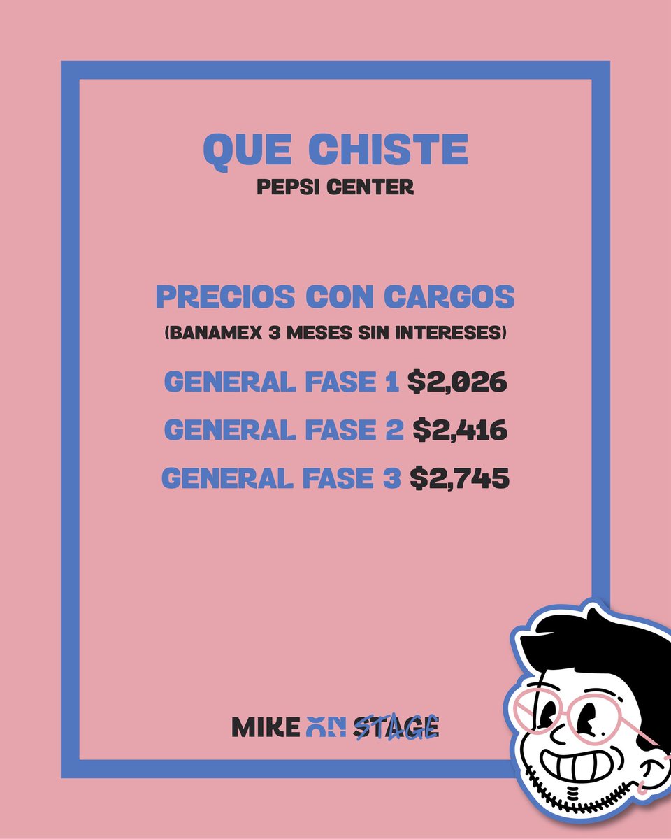 mikeonstage's tweet photo. FESTIVAL DE COMEDIA: QUE CHISTE 😂
📌1 Noviembre / Pepsi Center

🎟️Preventa Banamex: 9 Julio
🎟️Venta General: 10 Julio

Banamex 3MSI 💳

#FestivalDeComedia #QueChiste #CarlosBallarta #MartitaDeGraná #pepsicenter #mikeonstage https://t.co/DEcrLxCf7F