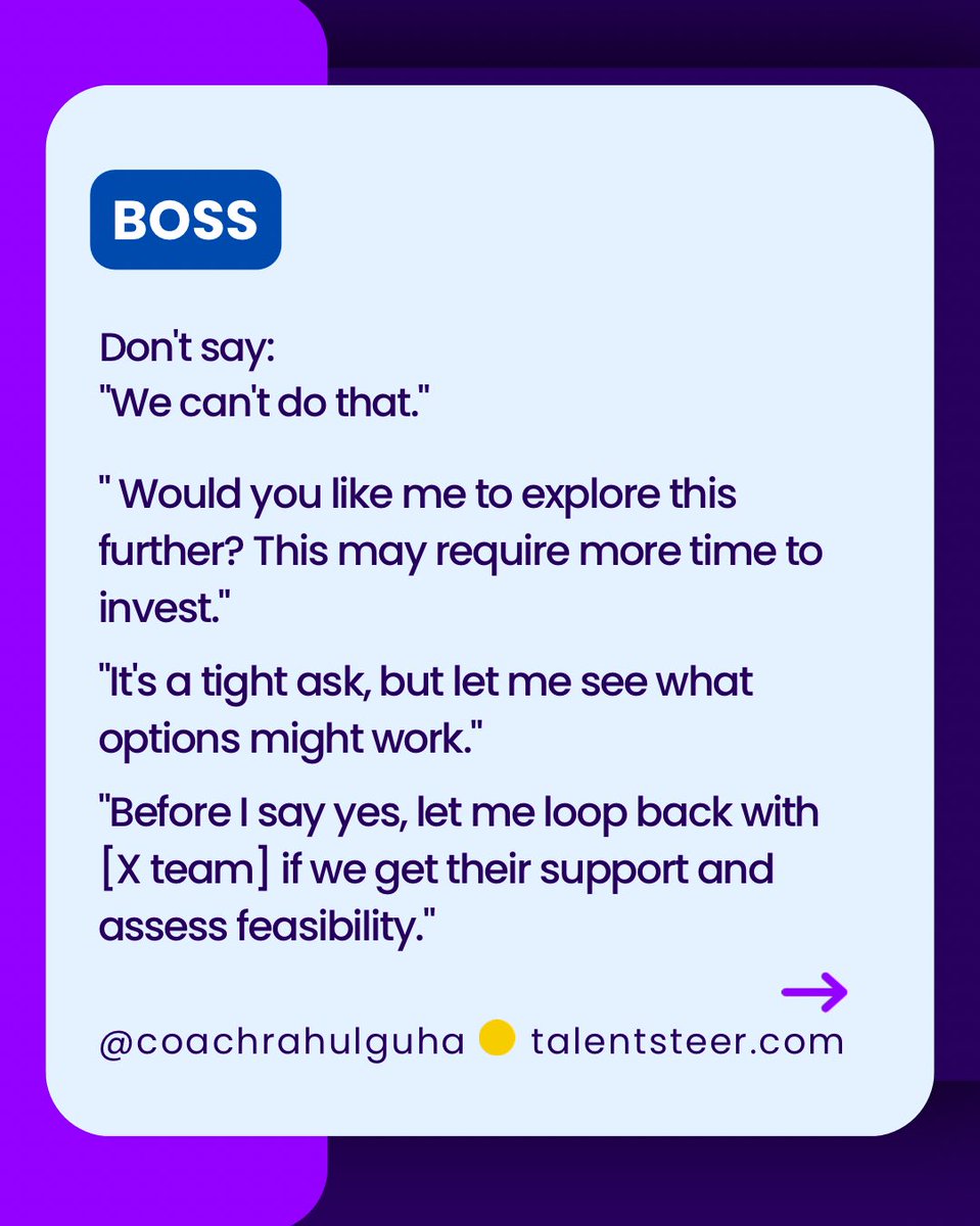 CoachRahulGuha's tweet photo. Most mess up interviews by saying the wrong things💪

Here are 7 things you should never say in interviews (or to your boss)❌

Audit your words before your next big step👌

Found this valuable? DM “Interview Blueprint” to get my prep system✅

 #InterviewTips
#louisvuitton #JAKE https://t.co/nKmCZH2xri