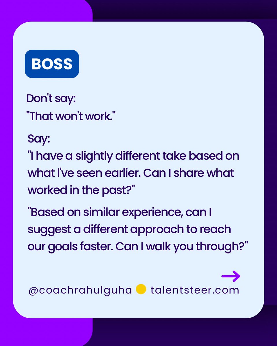 CoachRahulGuha's tweet photo. Most mess up interviews by saying the wrong things💪

Here are 7 things you should never say in interviews (or to your boss)❌

Audit your words before your next big step👌

Found this valuable? DM “Interview Blueprint” to get my prep system✅

 #InterviewTips
#louisvuitton #JAKE https://t.co/nKmCZH2xri