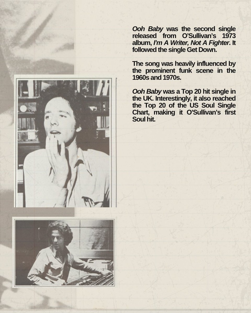 GilbertOSull_'s tweet photo. Ahead of the new "Ooh Baby" Luv Foundation (UK) &amp; Ruff Loaderz Remix on Friday, here's some BTS info about the original 1973 track! Have you pre-saved the  remix yet? https://t.co/peoHT3c0kW https://t.co/iLnjSJn0tF