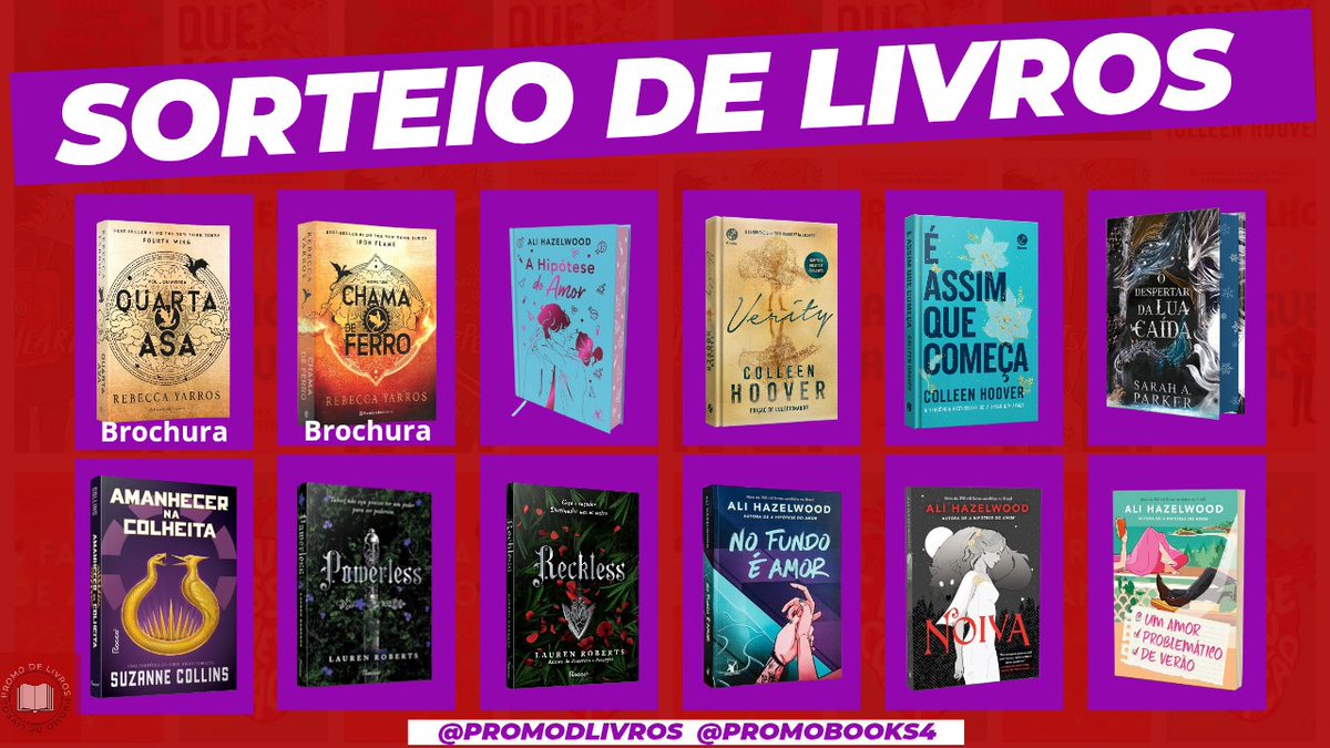 🌟 SORTEIO DE LIVROS/PIX 🌟

Prêmio: Um livro dentre as opções da imagem ou R$ 60 em livros ou pix. 

📍 Regras: 

• Seguir <a href="/Promodlivros/">Promo de livros 📚</a> e <a href="/Promobooks4/">PromoBooks 📚</a>
• Comentar o prêmio desejado
• Dar RT nesse tweet (sem citar)

Resultado: 17/07

Boa sorte! 🍀