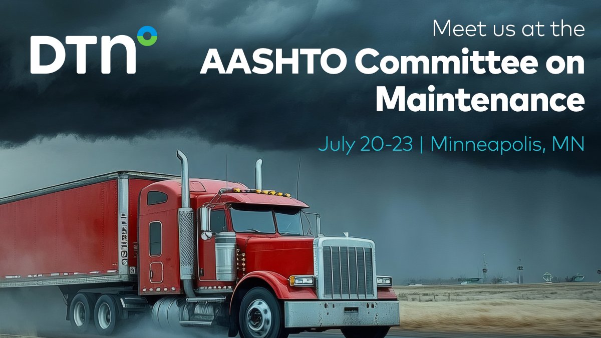 Choose an alternate route to avoid operational headaches with #DecisionGradeData. Book time during the <a href="/aashtospeaks/">AASHTO</a> Committee on Maintenance and see how DTN #WeatherIntelligence and insights drive confident decisions you need:  dtn.link/ec0zoh

#AASHTO #transportation