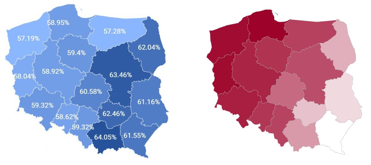 Marcin Palade (@marcinpalade) on Twitter photo Po lewej średni wynik matury z matematyki w 2025 roku w układzie wojewódzkim, po prawej poparcie dla <a href="/trzaskowski_/">Rafał Trzaskowski</a> w II turze wyborów prezydenckich w układzie wojewódzkim. Po lewej średni wynik matury z matematyki w 2025 roku w układzie wojewódzkim, po prawej poparcie dla <a href="/trzaskowski_/">Rafał Trzaskowski</a> w II turze wyborów prezydenckich w układzie wojewódzkim.
