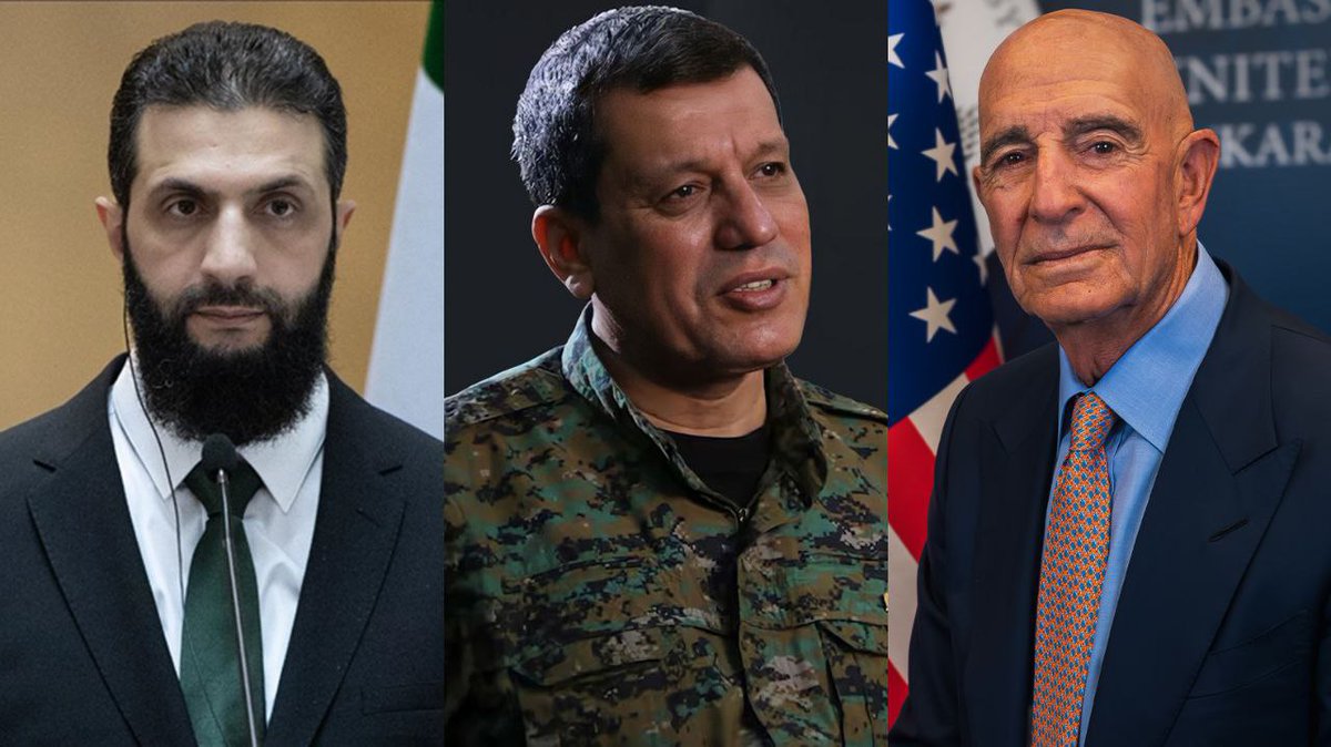 Ibrahim Hamidi ابراهيم حميدي (@ibrahimhamidi) on Twitter photo US envoy <a href="/USAMBTurkiye/">Ambassador Tom Barrack</a> told Kurdish media after meeting with President Ahmed al-Sharaa and SDF commander <a href="/MazloumAbdi/">Mazloum Abdî مظلوم عبدي</a>
1- The Syrian government was incredibly enthusiastic about trying to include the SDF.
2 - Exactly what we talked about: one state, one nation, one army, one US envoy <a href="/USAMBTurkiye/">Ambassador Tom Barrack</a> told Kurdish media after meeting with President Ahmed al-Sharaa and SDF commander <a href="/MazloumAbdi/">Mazloum Abdî مظلوم عبدي</a>
1- The Syrian government was incredibly enthusiastic about trying to include the SDF.
2 - Exactly what we talked about: one state, one nation, one army, one