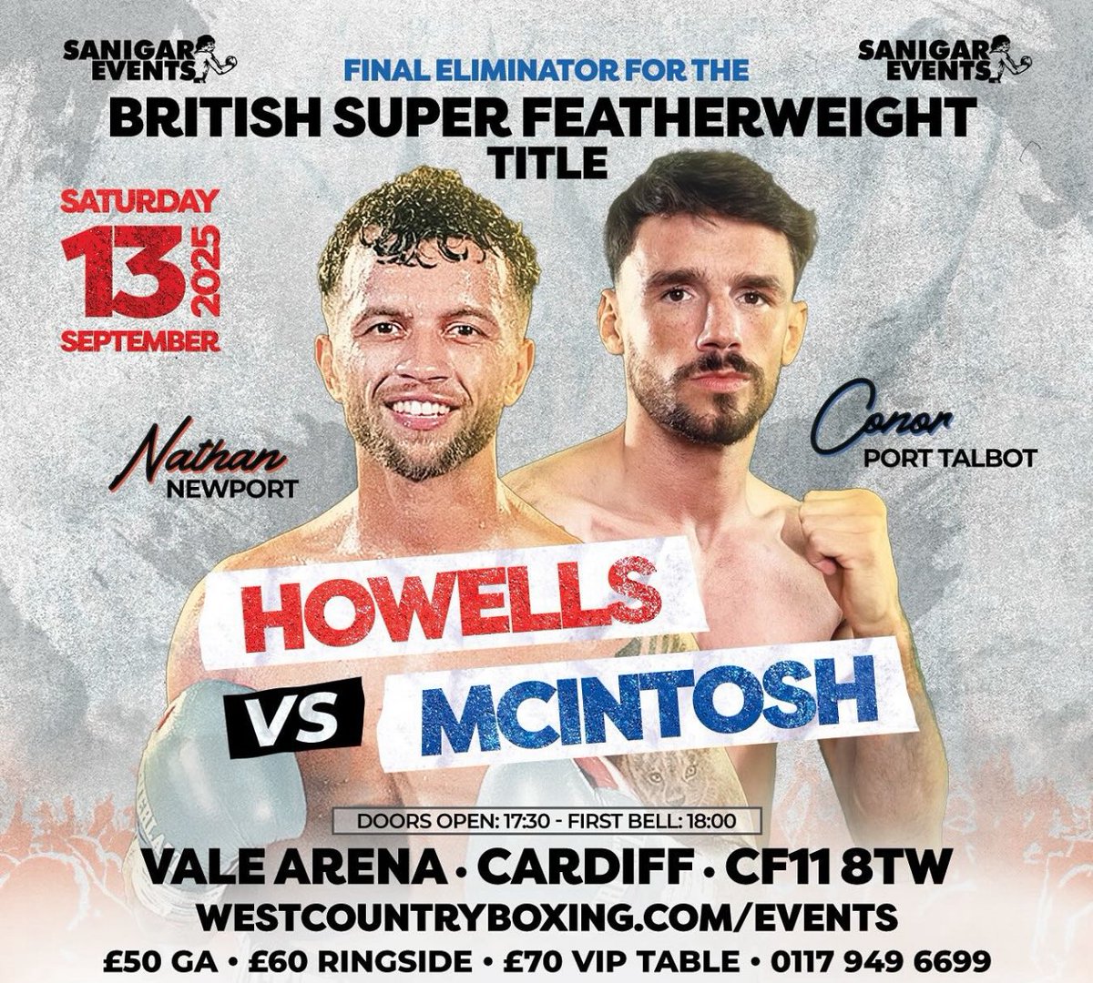 ThePunchersPod's tweet image. 𝐓𝐇𝐄 𝐑𝐄𝐌𝐀𝐓𝐂𝐇 𝐈𝐒 𝐎𝐅𝐅𝐈𝐂𝐈𝐀𝐋!!
Newport’s Nathan Howells and Port Talbot’s Conor McIntosh will go head-to-head once again but this time around in a final eliminator for the British super featherweight belt
Should be a cracker!!
#WelshBoxing | @SanigarEvents