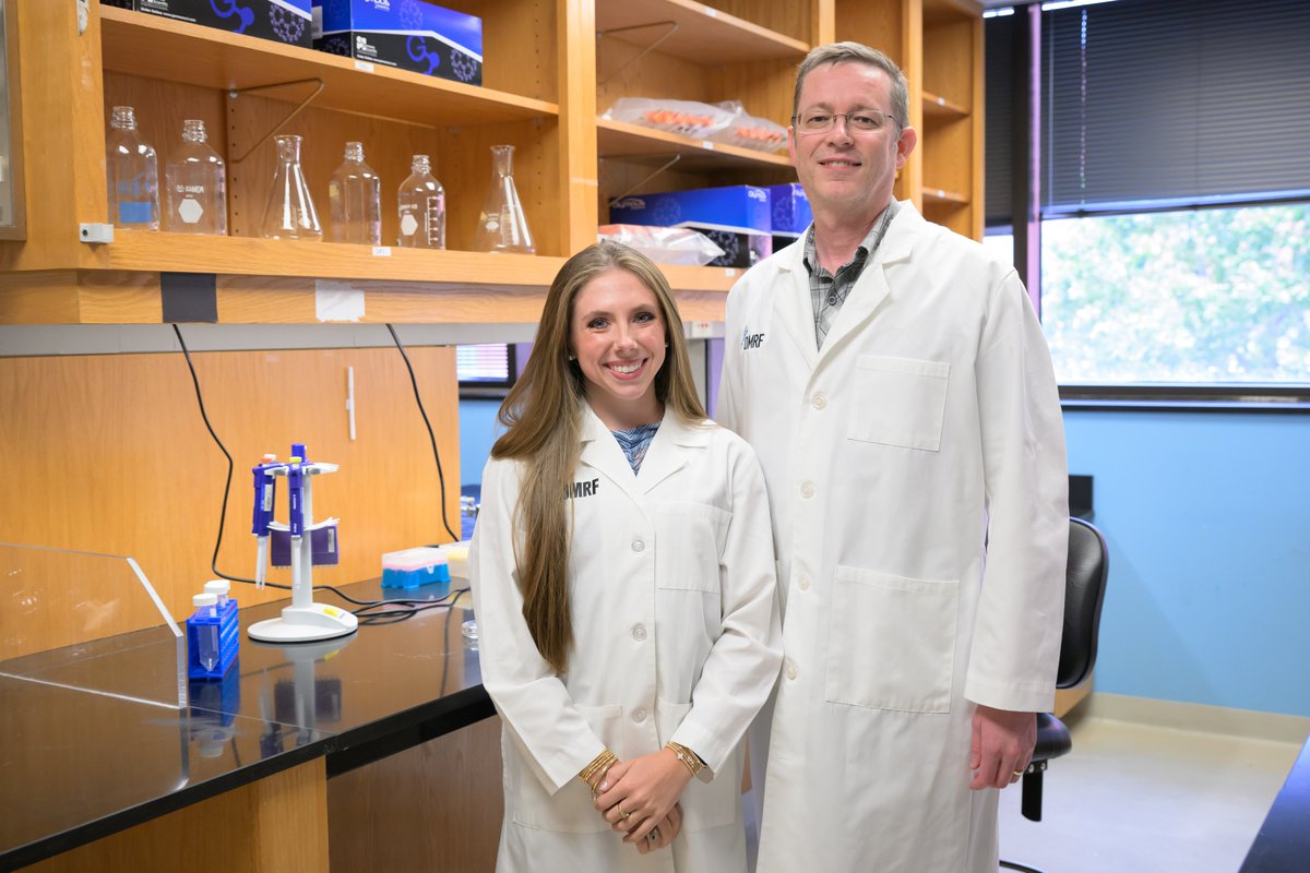 OMRF's tweet image. We said, "see ya later" to another one of our Saxon students after her summer at OMRF! 👋 Hayden Ward is a U.S. Air Force Academy student who worked with Dr. Lorin Olson in our Cardiovascular Biology Research Program. Her research over the last six weeks focused on wound healing.
